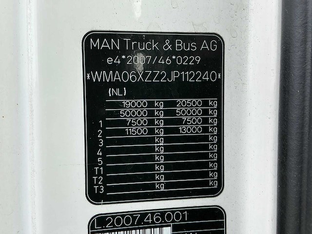 2018 man tgx-18.460 opleggertrekker - afbeelding 26 van  35