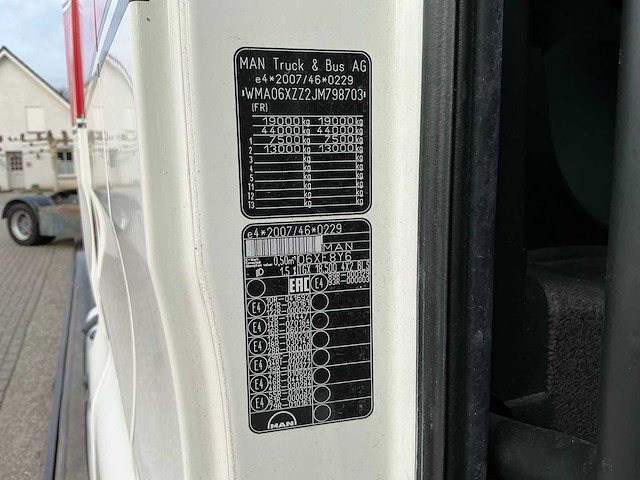 2018 man tgx 18.500 opleggertrekker - afbeelding 30 van  36