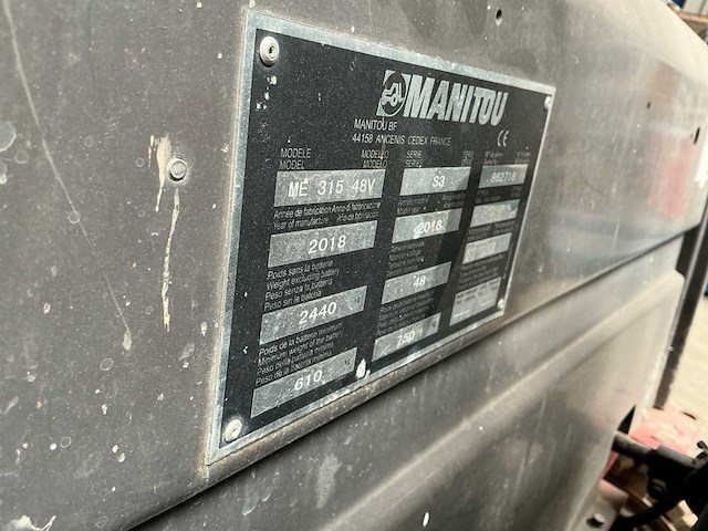 2018 manitou me 315 48v s3 vorkheftruck - afbeelding 9 van  25