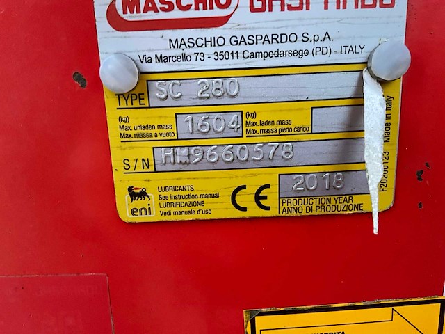 2018 maschio sc280 grondfrees - afbeelding 6 van  14