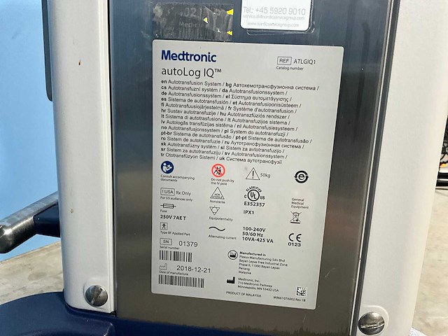 2018 medtronic autolog iq autotransfusiesysteem - afbeelding 7 van  7