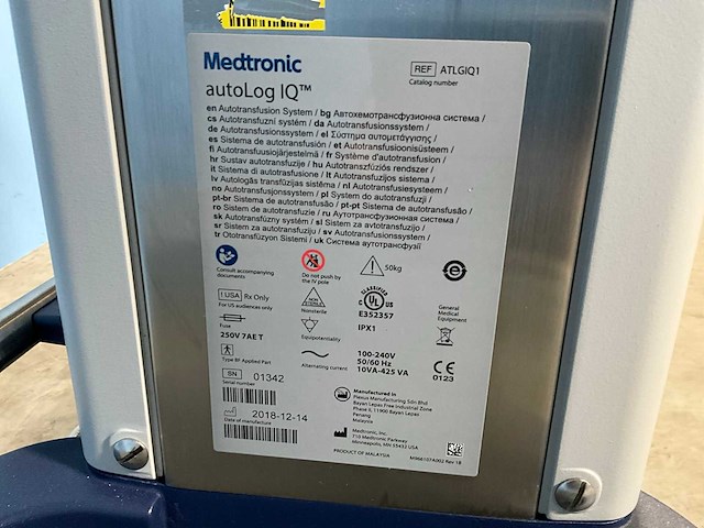 2018 medtronic autolog iq autotransfusiesysteem - afbeelding 6 van  6