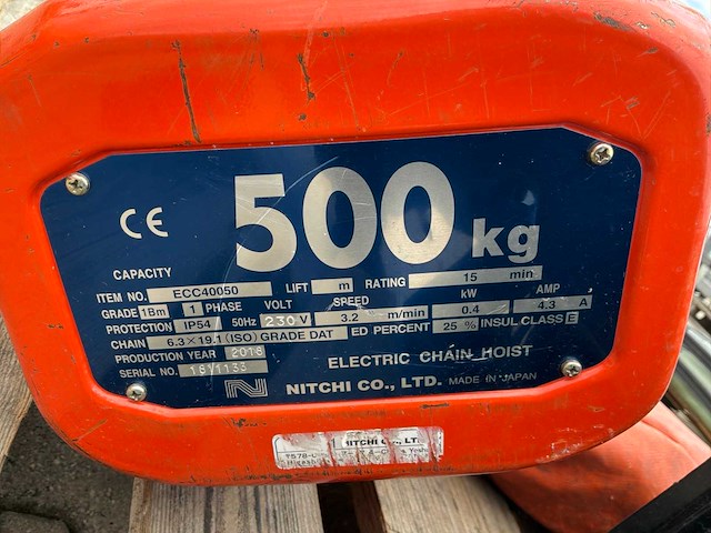 2018 nitchi ecc4-0500 elektrische kettingtakel - afbeelding 5 van  8