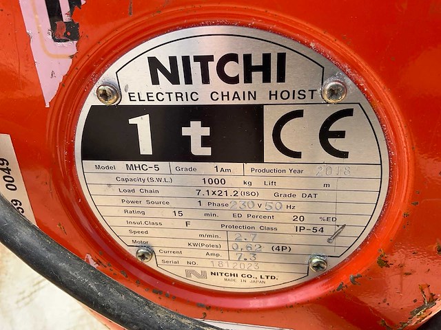2018 nitchi mch5 kettingtakel - afbeelding 7 van  7