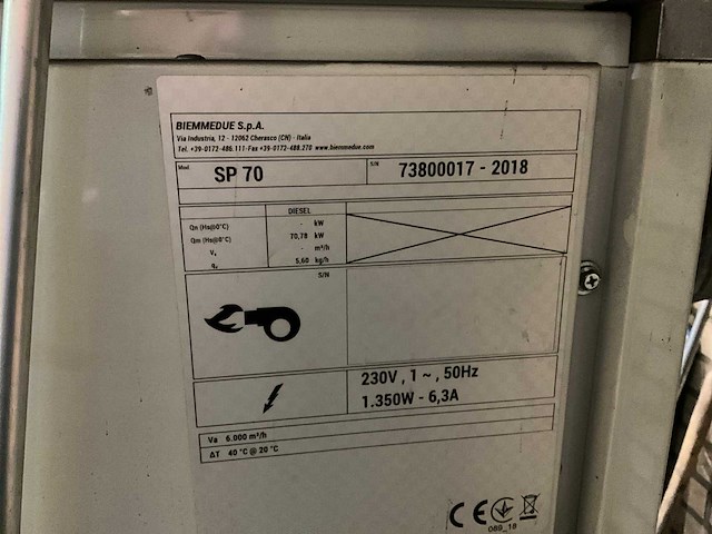 2018 oklima sp70 industriële verwarmingsinstallatie - afbeelding 8 van  8