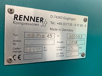 2018 renner rs pro-45 schroefcompressor - afbeelding 6 van  6