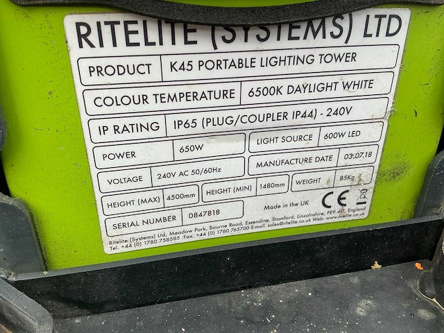 2018 ritel k45 360 bouwlamp - afbeelding 9 van  9