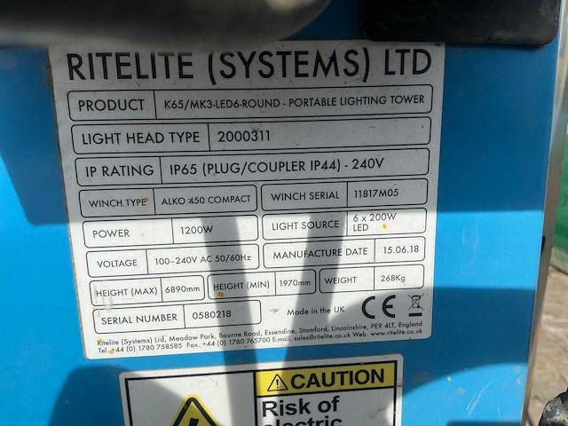 2018 ritel k50/k65 round bouwlamp - afbeelding 4 van  12
