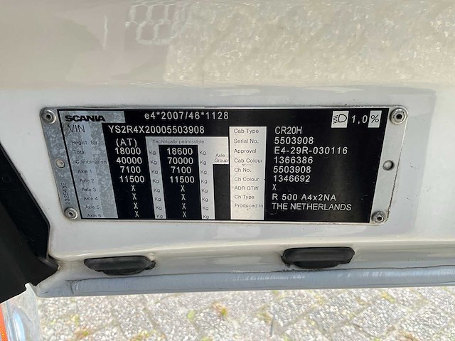2018 scania r500 vrachtwagen 24-bvt-5 - afbeelding 7 van  18