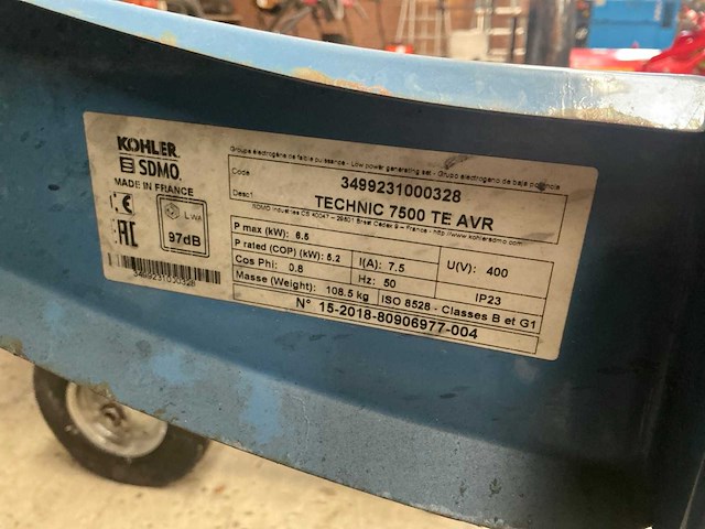 2018 sdmo technic 7500avr 6,5kva benzine aggregaat - afbeelding 2 van  10