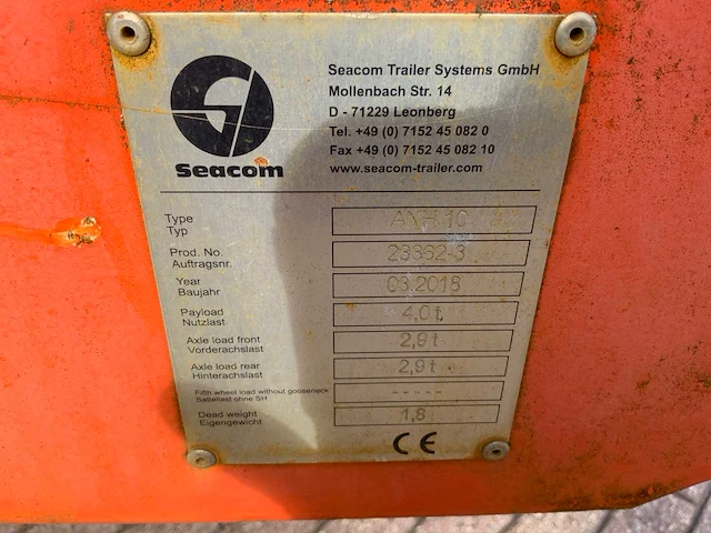 2018 seacom anh 10 platte kar - afbeelding 3 van  6