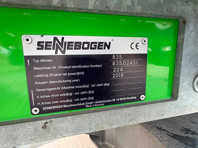2018 sennebogen 835e mobiele overslagkraan farmpro - afbeelding 38 van  43