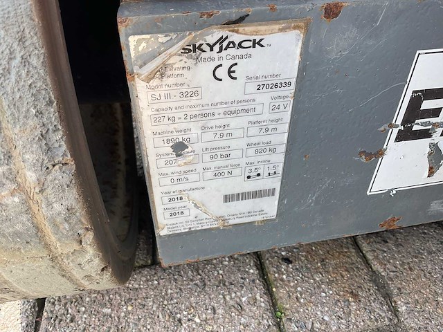 2018 sky jack sjlll 3226 hoogwerker - afbeelding 7 van  10