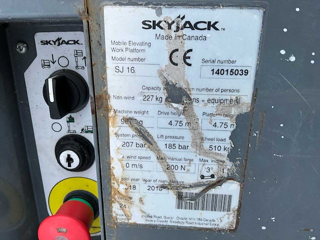 2018 skyjack sj16 personenlift - afbeelding 6 van  15