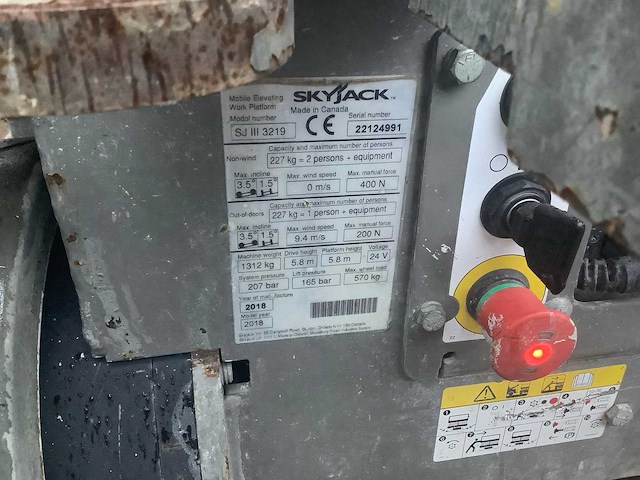 2018 skyjack sji 3219 hoogwerker - afbeelding 8 van  8