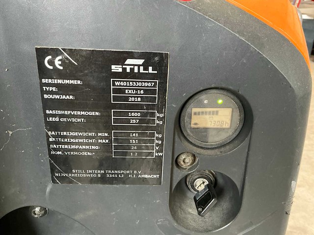 2018 still exu 16 elektrische palletwagen - afbeelding 9 van  9