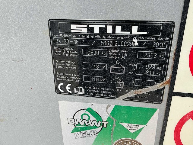 2018 still rx 20-16 p vorkheftruck - afbeelding 13 van  18