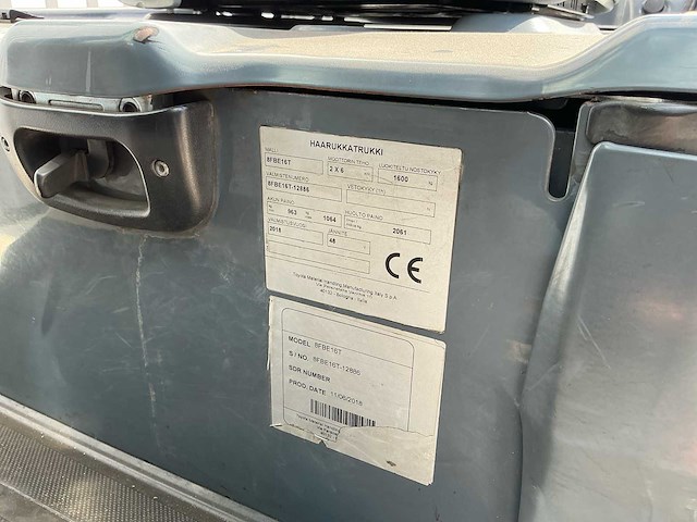 2018 toyota 8fbe16t traigo 16 elektrische vorkheftruck met acculader - afbeelding 5 van  21