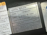 2018 toyota 8fbek16t vorkheftruck - afbeelding 5 van  14