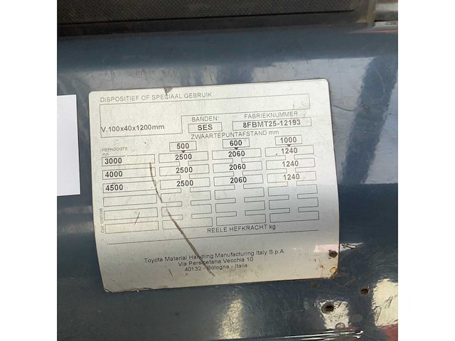 2018 toyota 8fbmt25 vorkheftruck - afbeelding 14 van  18