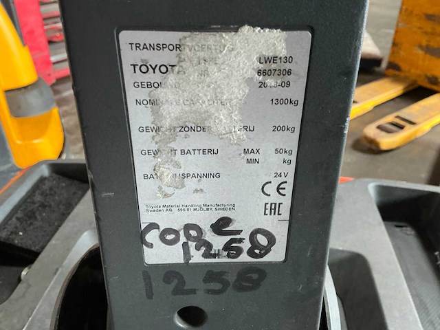 2018 toyota lwe130 elektrische palletwagen - afbeelding 4 van  8