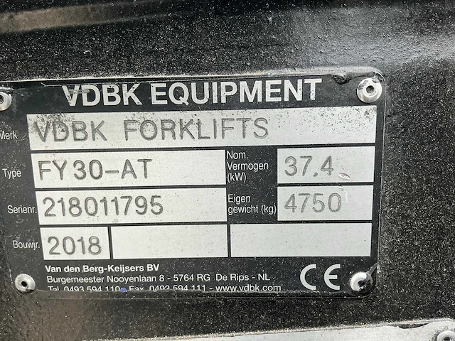 2018 vdbk fy30 vorkheftruck gas - afbeelding 5 van  13