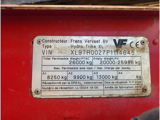 2018 vervaet hydrotrike zelfrijdend wisselchassis - afbeelding 20 van  27