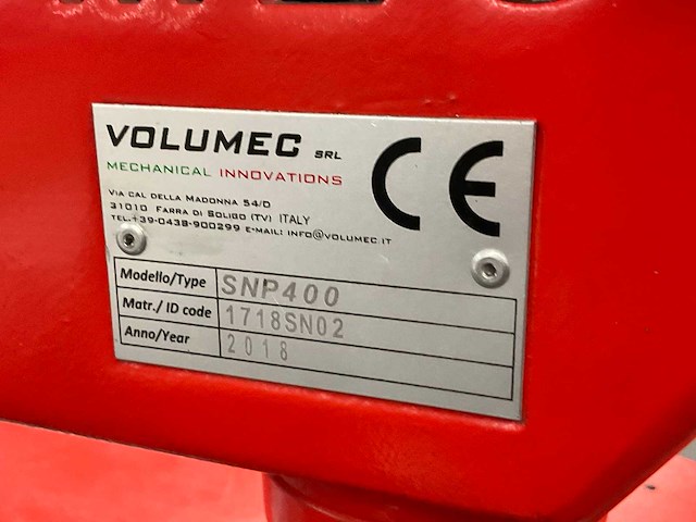 2018 volumec snp400 zwenkarm tapmachine - afbeelding 9 van  9