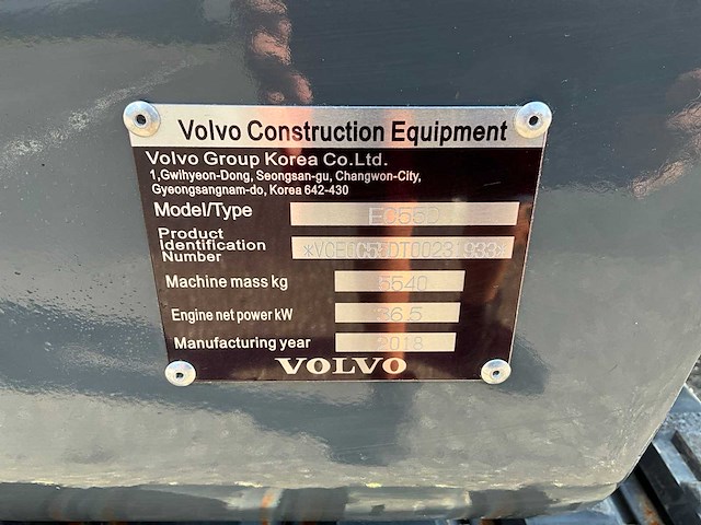 2018 volvo ec55d midigraafmachine - afbeelding 25 van  32