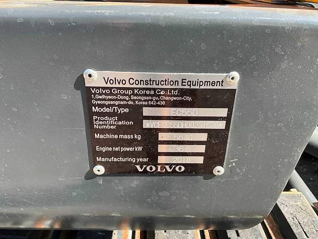2018 volvo ec55d midigraafmachine - afbeelding 30 van  30