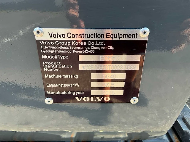 2018 volvo ec55d midigraafmachine - afbeelding 26 van  32