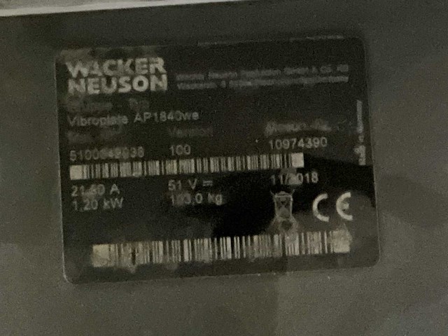 2018 wacker-neuson ap1840e trilplaat - afbeelding 3 van  3