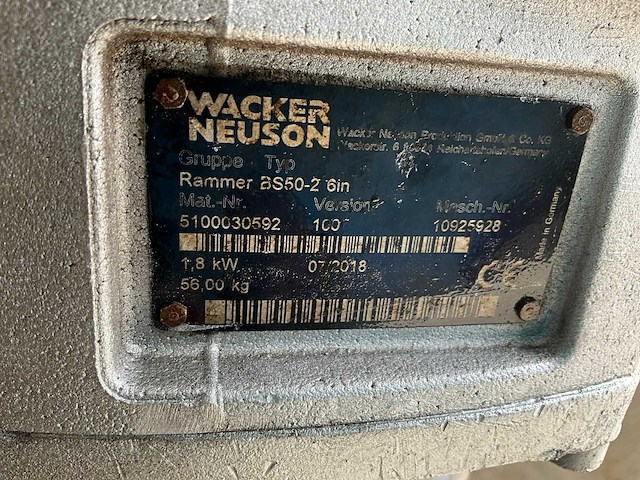 2018 wacker neuson bs50-2 trilstamper - afbeelding 6 van  6