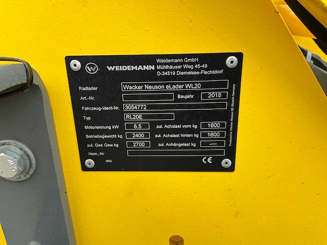 2018 wacker neuson wl20e elektrische mini-shovel - afbeelding 8 van  31