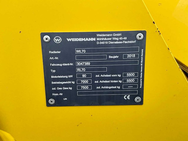 2018 wacker-neuson wl70 - afbeelding 42 van  47