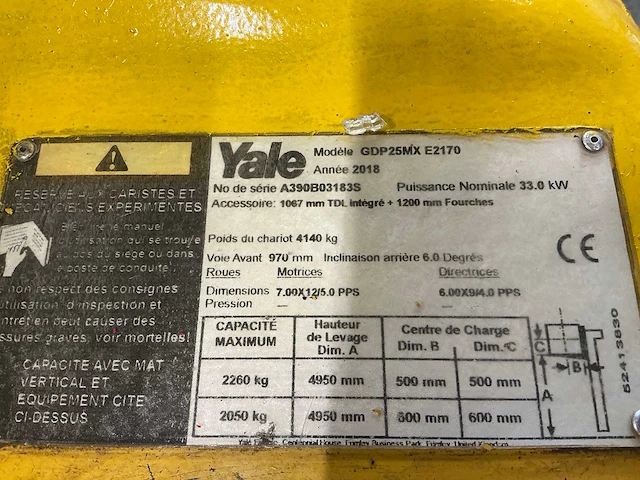 2018 yale gdp25mx vorkheftruck - afbeelding 12 van  18