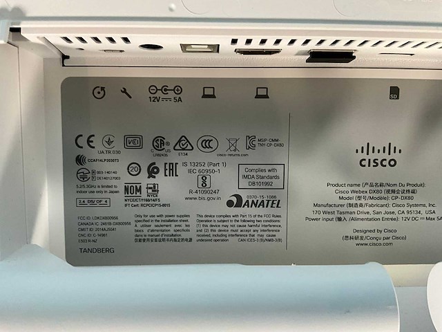 2018/2020 cisco webex dx80 conference systeem (7x) - afbeelding 7 van  8