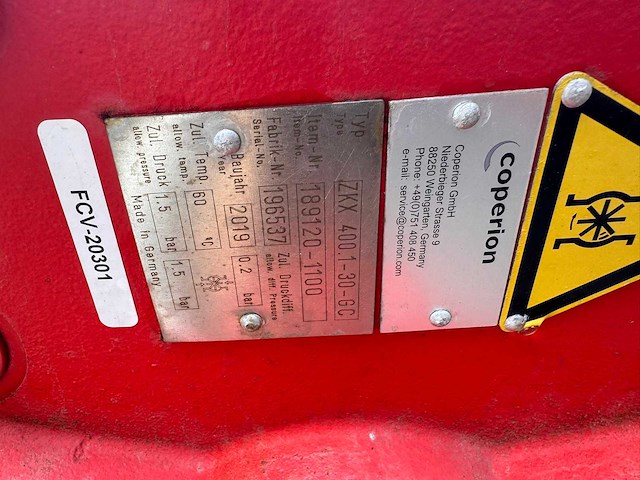2019 - dinnissen - verticale vat - zkx 500.1-30-gc - pet-opslagtrechter (inclusief vibrator) - afbeelding 4 van  6