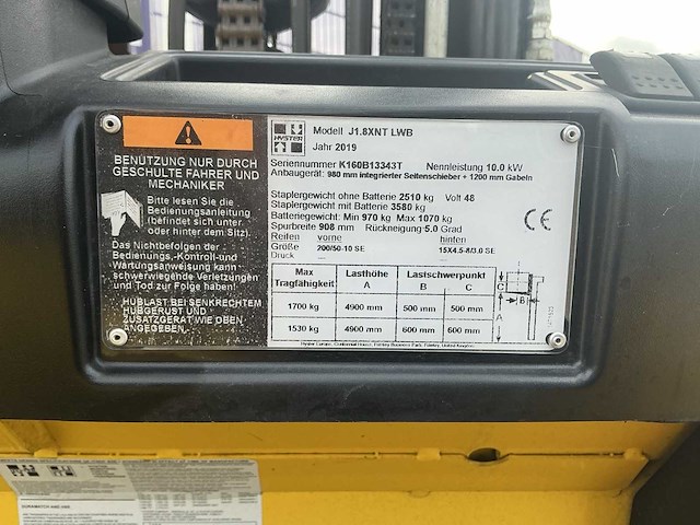 2019 - hyster j1.8nxt vorkheftruck - afbeelding 2 van  9