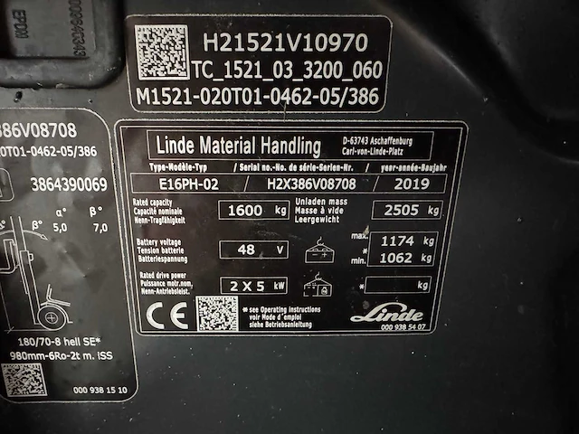 2019 - linde - e16-ph evo - forklift trucks - afbeelding 10 van  10