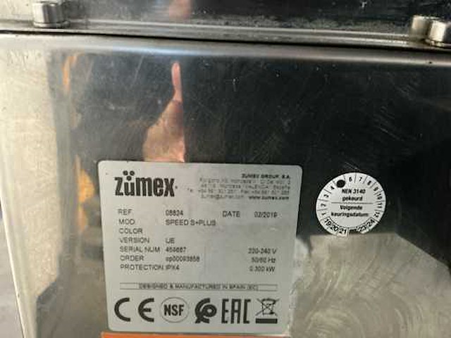 2019 - zumex speed s+plus 08824 sinaasappel pers - afbeelding 7 van  7