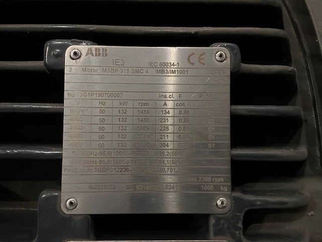 2019 abb m3bp 315 smc4 elektromotor - afbeelding 4 van  4