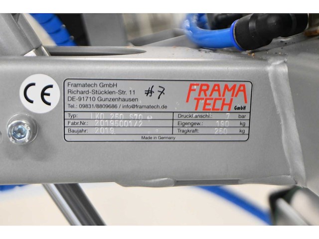 2019 abus / framatech zhb / lkd 250 s70 met 14m1 zelfdragende stalen kraanbaanconstructie met vacuümheffer - afbeelding 12 van  15