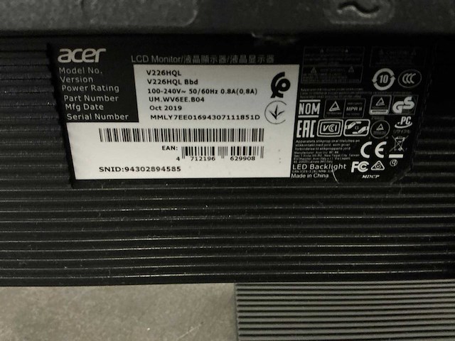 2019 acer v226hql beeldscherm - afbeelding 7 van  9