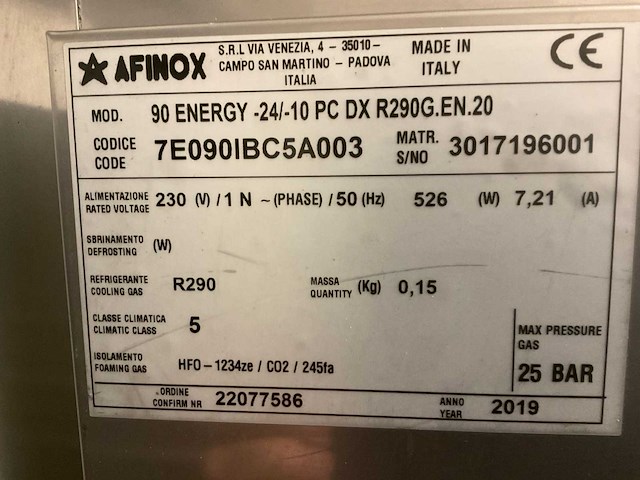 2019 afinox 90 energy vrieskast - afbeelding 8 van  9