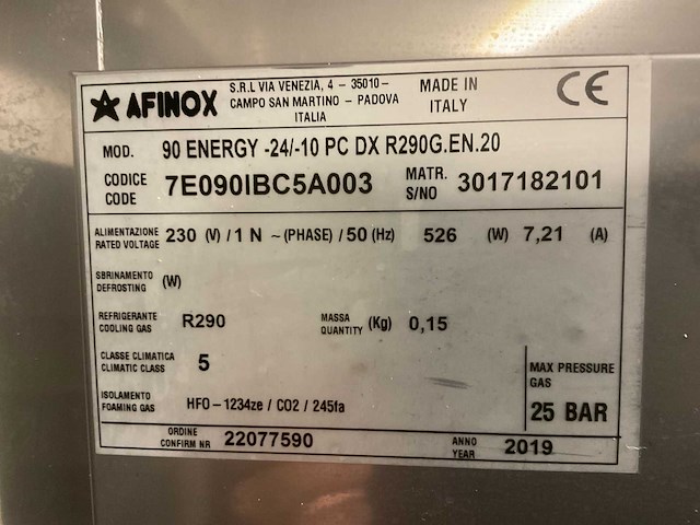 2019 afinox 90 energy vrieskast - afbeelding 5 van  5