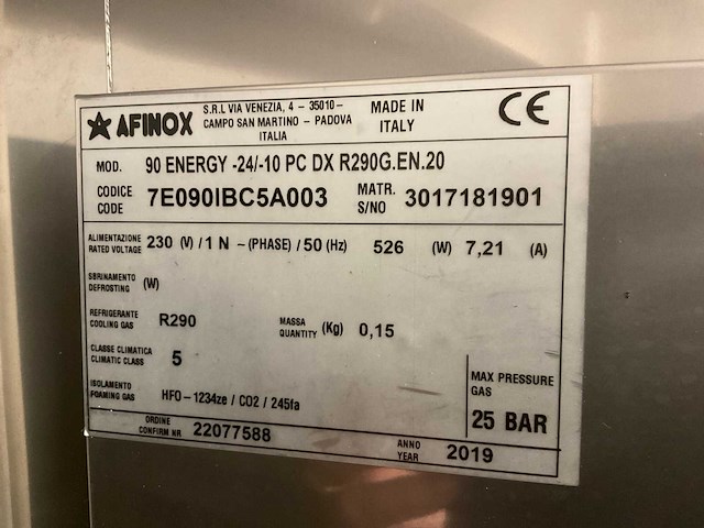 2019 afinox 90 energy vrieskast - afbeelding 8 van  9