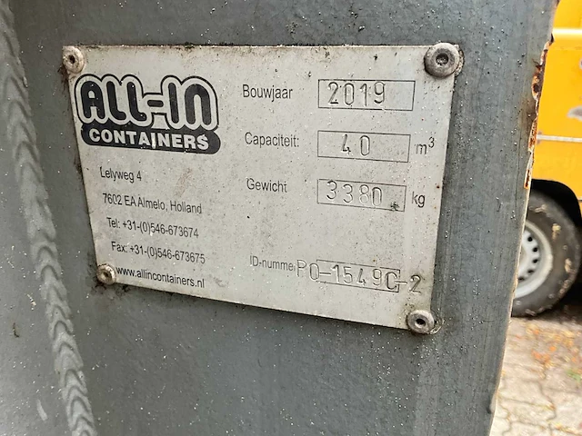 2019 all-in haakcontainer (40m3) - afbeelding 5 van  5