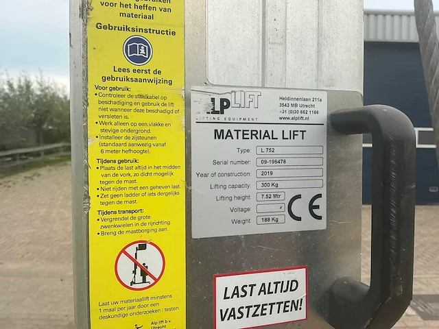 2019 alp l 752 kanaallift - afbeelding 6 van  11