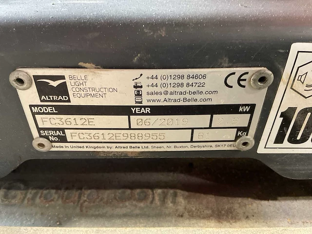 2019 altrad fc3612e trilplaat - afbeelding 5 van  5